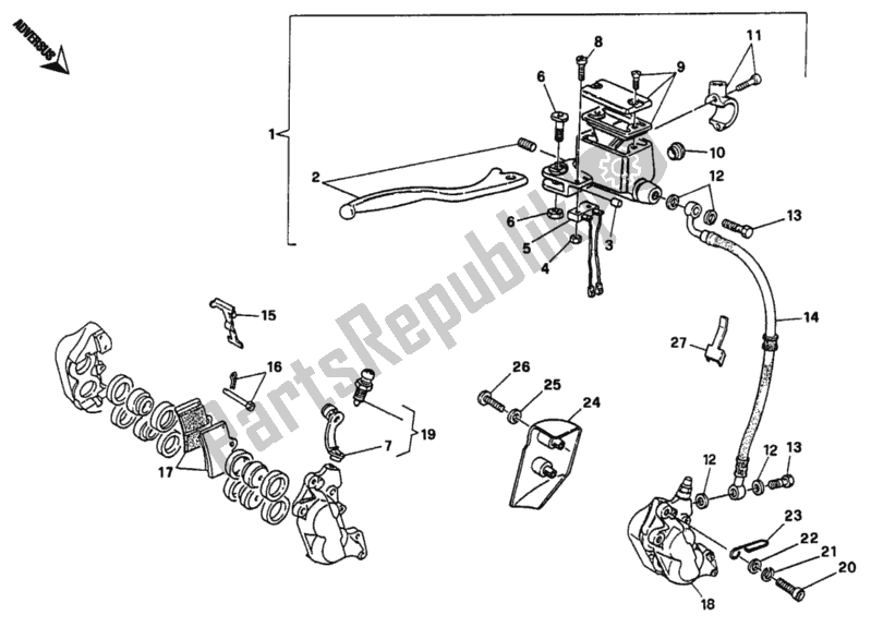 Todas las partes para Sistema De Freno Delantero De Un Solo Disco de Ducati Monster 600 1994