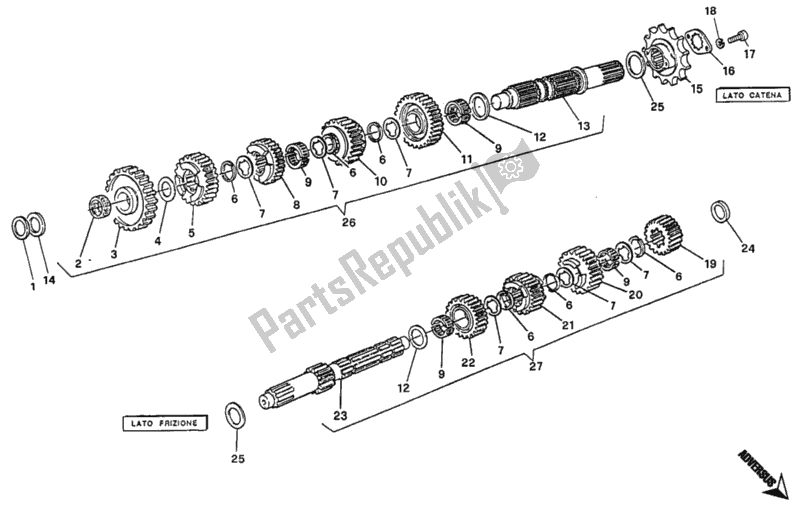 Tutte le parti per il Riduttore del Ducati Monster 600 1994