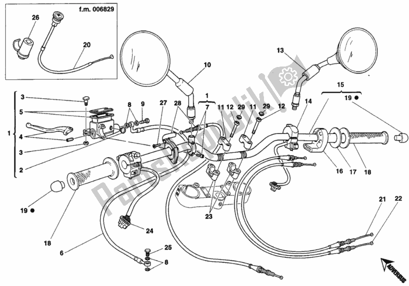 Alle onderdelen voor de Stuur van de Ducati Monster 600 1994