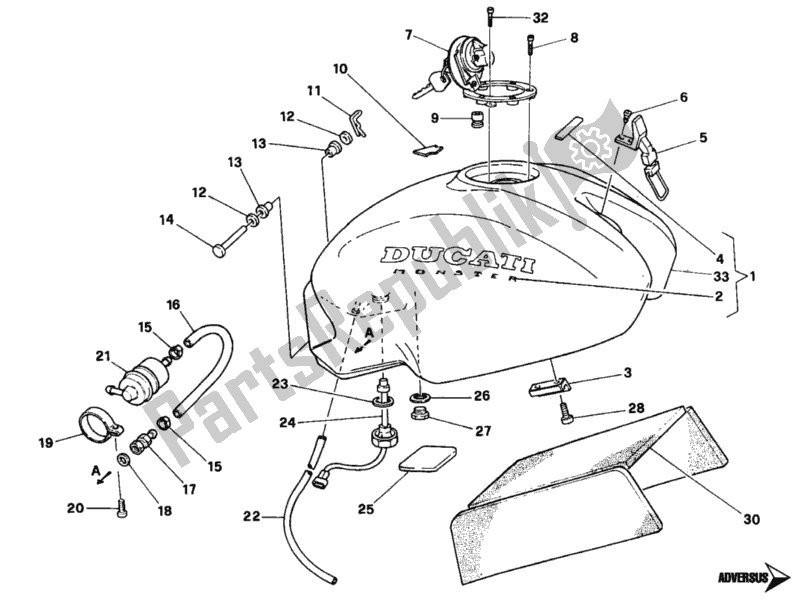 Tutte le parti per il Serbatoio Di Carburante del Ducati Monster 600 1995