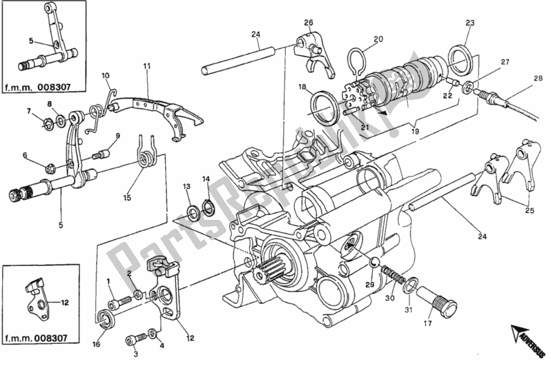 Tutte le parti per il Meccanismo Di Cambio Marcia del Ducati Monster 600 1995