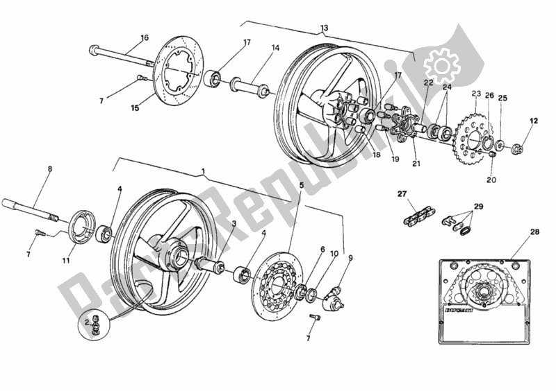 Tutte le parti per il Ruote Fm 006531 del Ducati Monster 600 1995