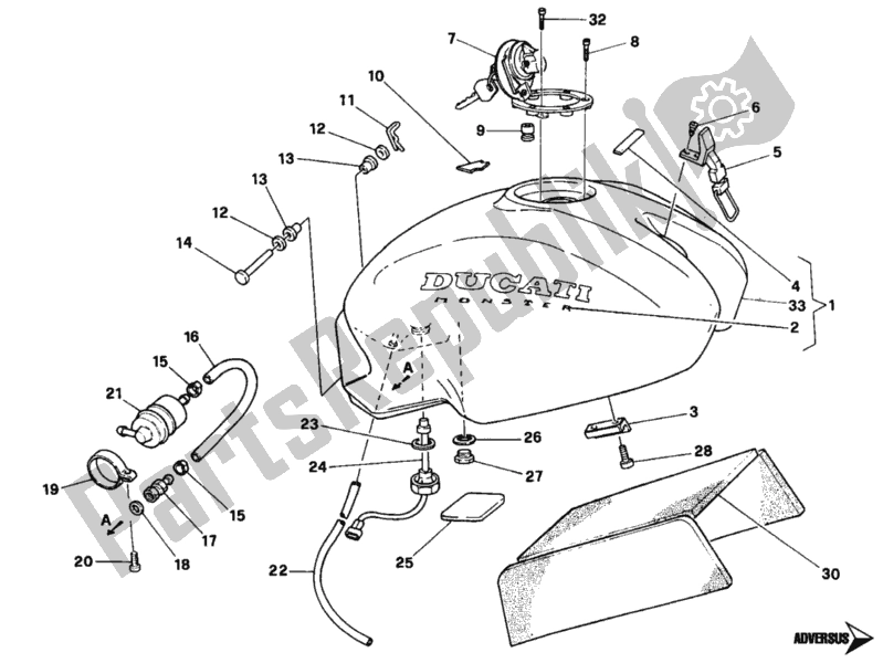 Todas las partes para Depósito De Combustible de Ducati Monster 600 1996