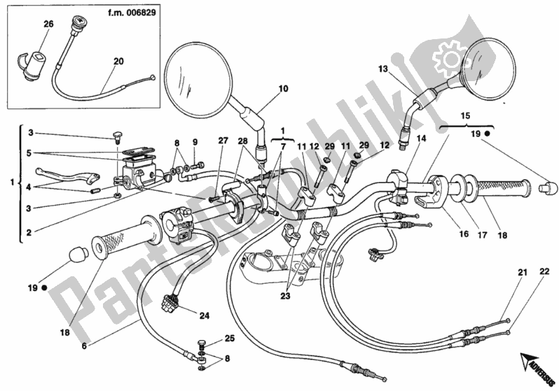 Todas las partes para Manillar de Ducati Monster 600 1996