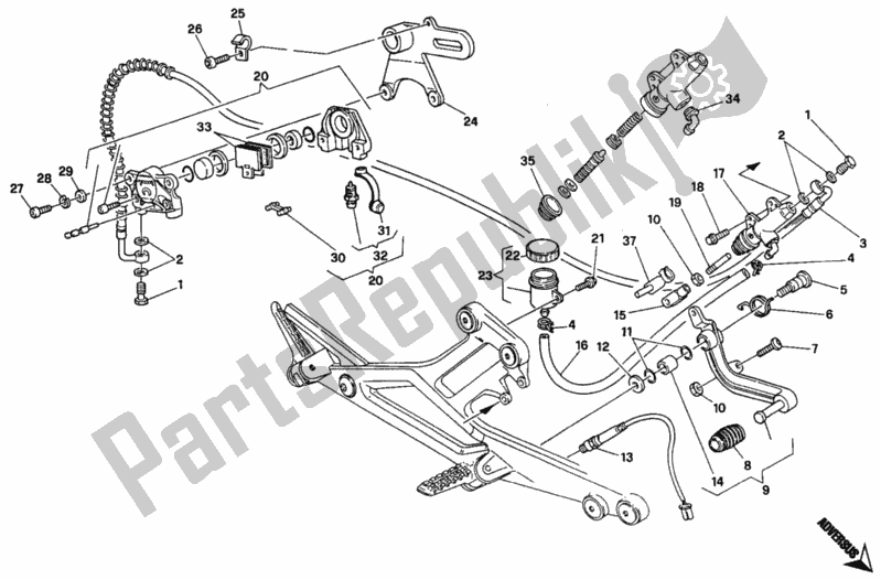 Todas las partes para Sistema De Freno Trasero de Ducati Monster 600 1996