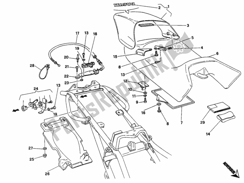 Todas as partes de Assento do Ducati Monster 600 1996