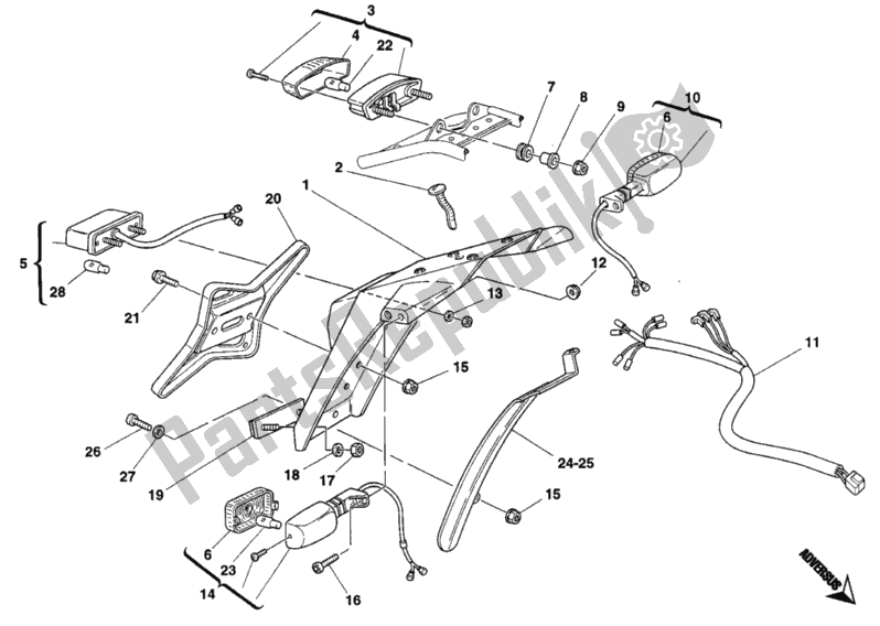 Todas las partes para Luz De La Cola de Ducati Monster 600 1996