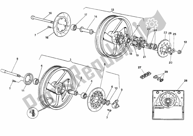 Todas las partes para Ruedas Fm 006531 de Ducati Monster 600 1996