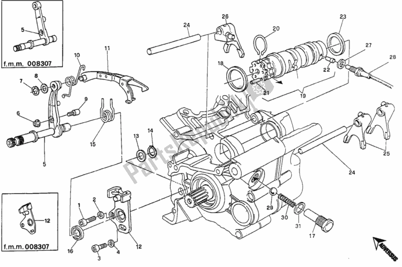 Tutte le parti per il Meccanismo Di Cambio Marcia del Ducati Monster 600 1997