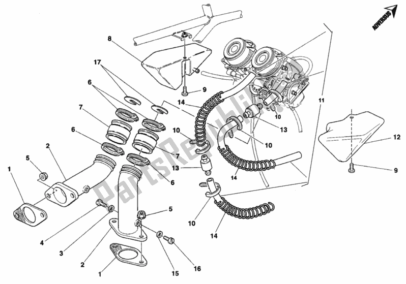 Todas las partes para Colector De Admisión de Ducati Monster 600 1997