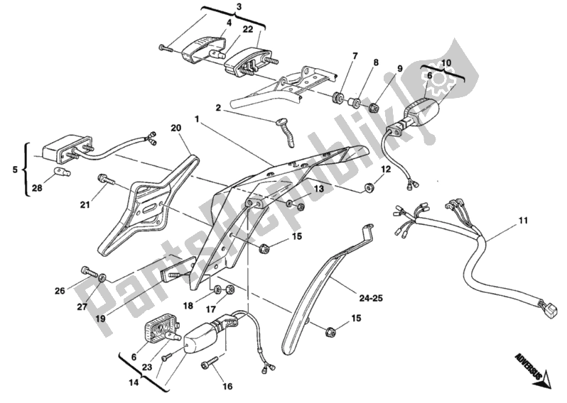 Todas las partes para Luz De La Cola de Ducati Monster 600 1997