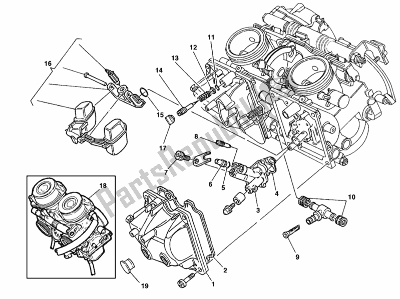 Todas las partes para Carburador de Ducati Monster 600 1998