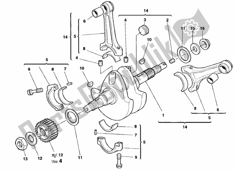 Toutes les pièces pour le Vilebrequin du Ducati Monster 600 1998