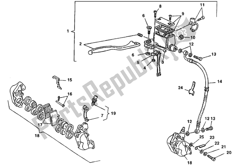 All parts for the Front Brake System of the Ducati Monster 600 1998