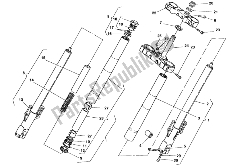 Todas las partes para Tenedor Frontal de Ducati Monster 600 1998