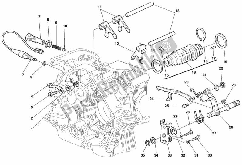 Tutte le parti per il Meccanismo Di Cambio Marcia del Ducati Monster 600 1998