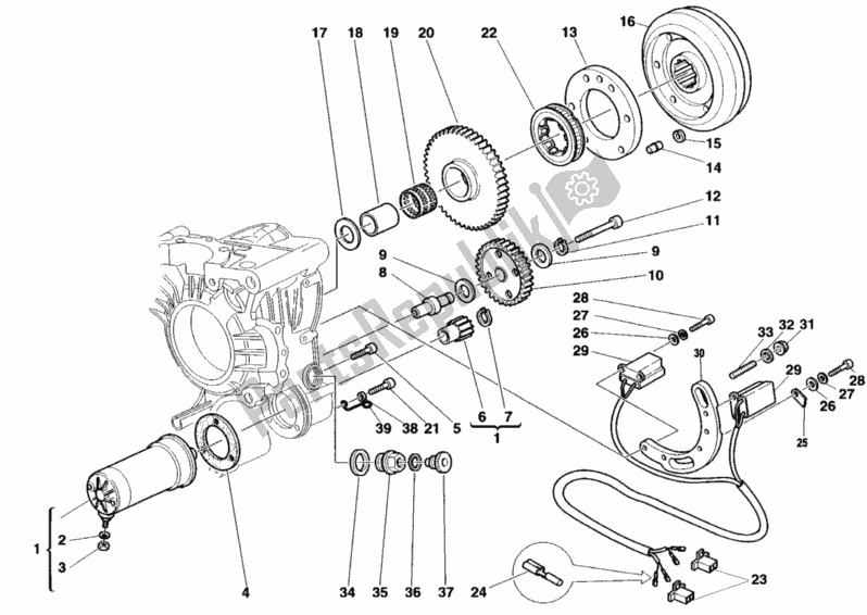 Tutte le parti per il Generatore - Motore Di Avviamento del Ducati Monster 600 1998