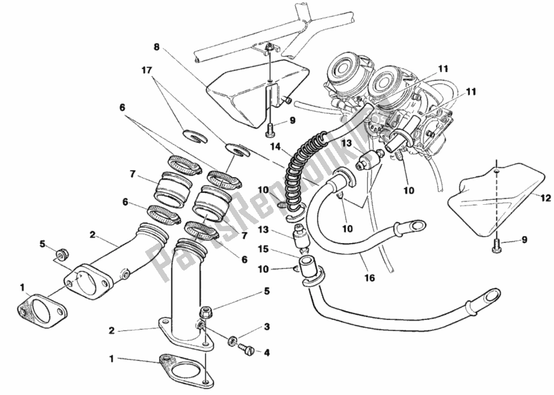 Todas las partes para Colector De Admisión de Ducati Monster 600 1998