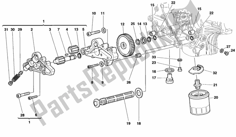 Tutte le parti per il Pompa Dell'olio - Filtro del Ducati Monster 600 1998