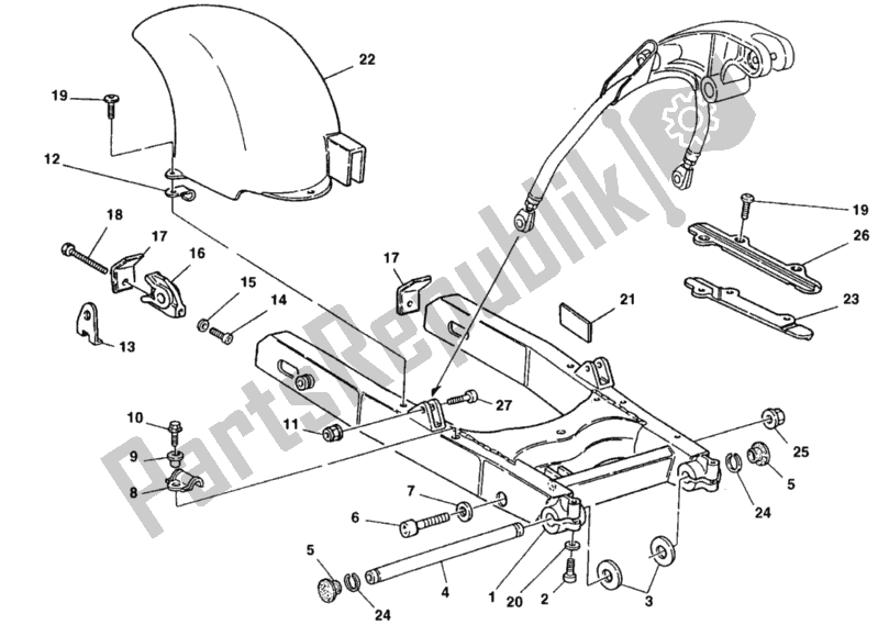 Todas las partes para Brazo Oscilante de Ducati Monster 600 1998