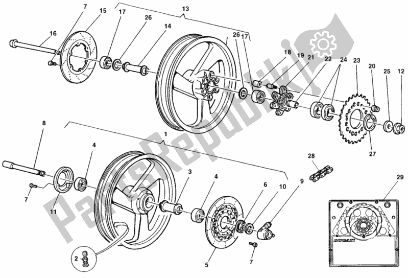 Todas las partes para Ruedas de Ducati Monster 600 1998