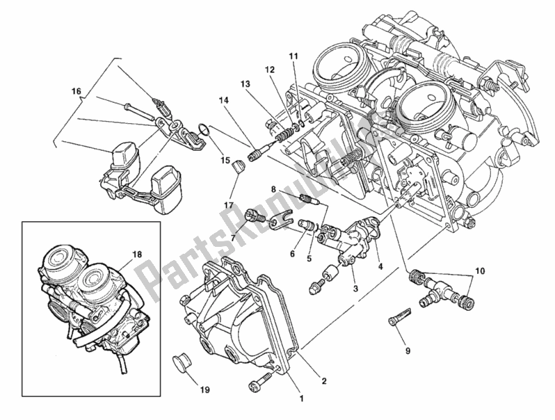 Alle onderdelen voor de Carburator van de Ducati Monster 600 1999