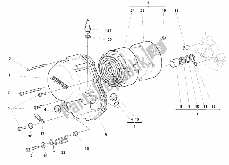 Tutte le parti per il Coperchio Frizione del Ducati Monster 600 1999