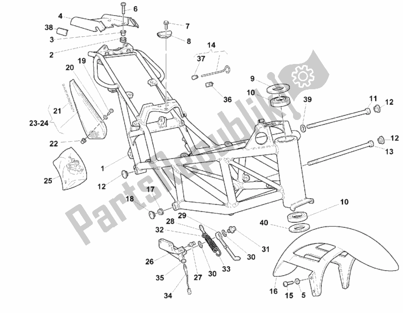 Tutte le parti per il Telaio del Ducati Monster 600 1999