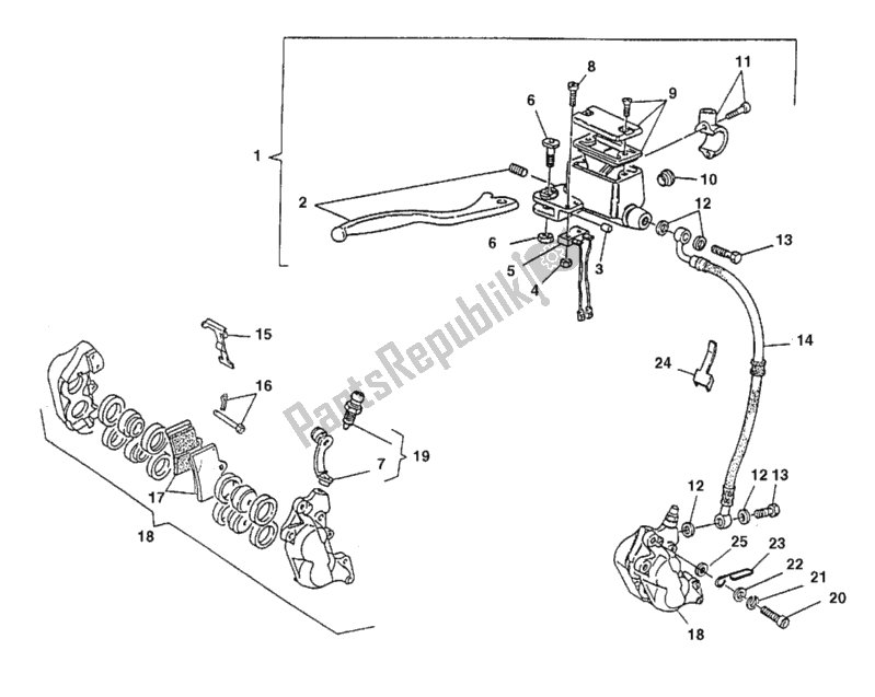 Tutte le parti per il Sistema Frenante Anteriore del Ducati Monster 600 1999