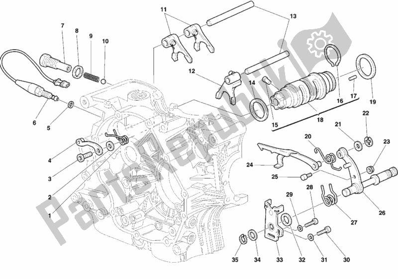 Tutte le parti per il Meccanismo Di Cambio Marcia del Ducati Monster 600 1999