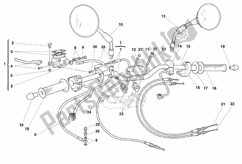 Tutte le parti per il Manubrio del Ducati Monster 600 1999