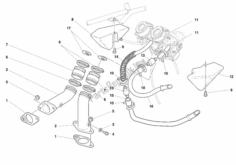 Todas las partes para Colector De Admisión de Ducati Monster 600 1999