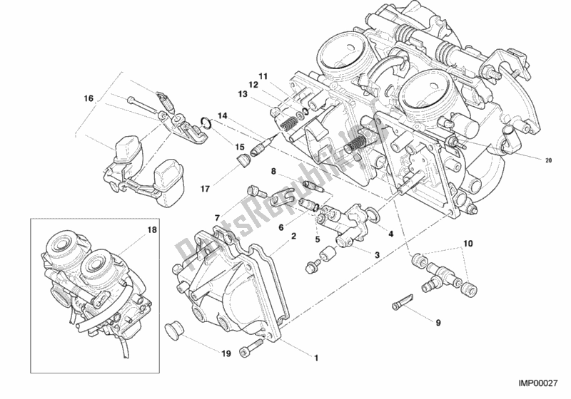 All parts for the Carburetor of the Ducati Monster 600 2000