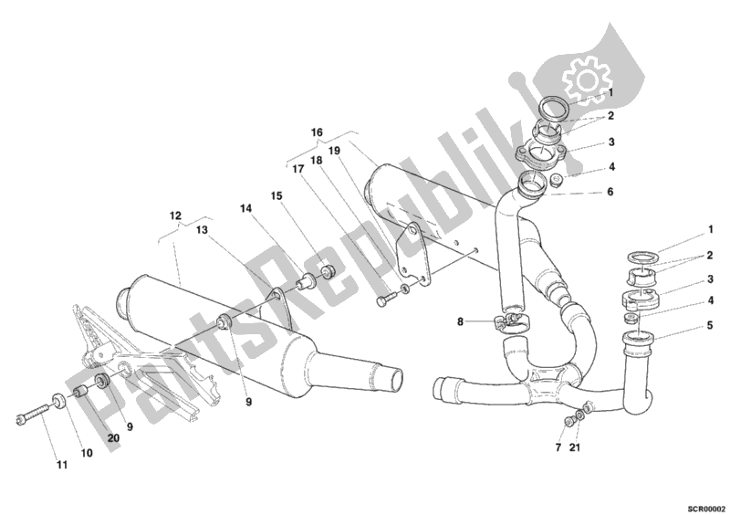 Todas las partes para Sistema De Escape de Ducati Monster 600 2000