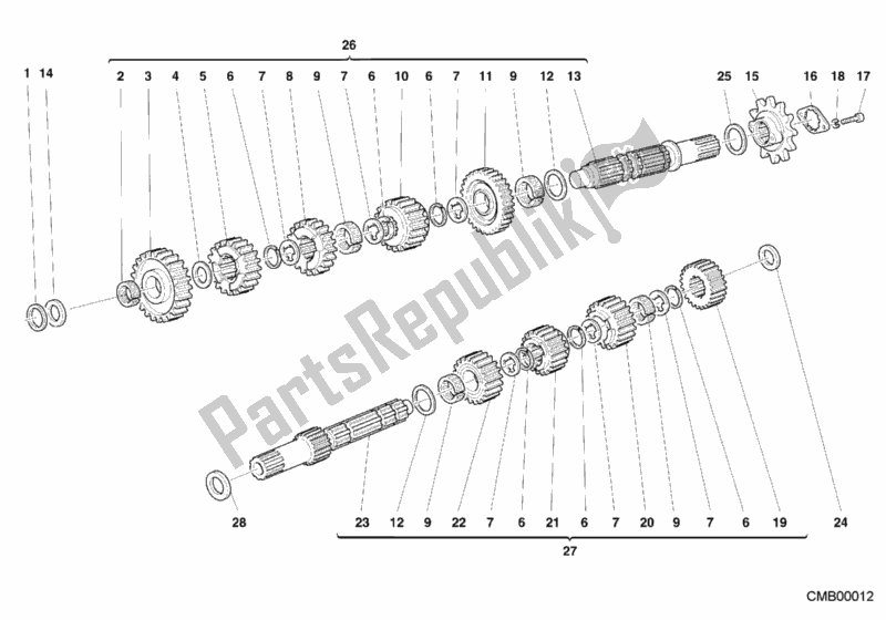 Todas las partes para Caja De Cambios de Ducati Monster 600 2000