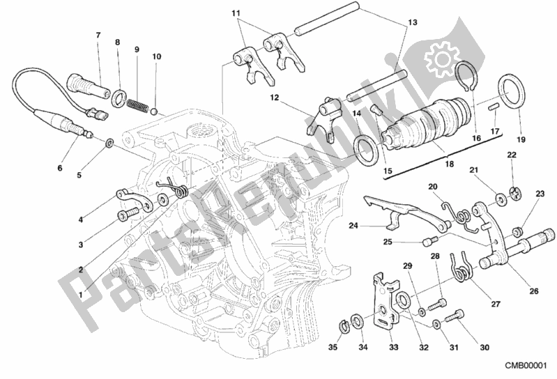 Alle onderdelen voor de Schakelmechanisme van de Ducati Monster 600 2000