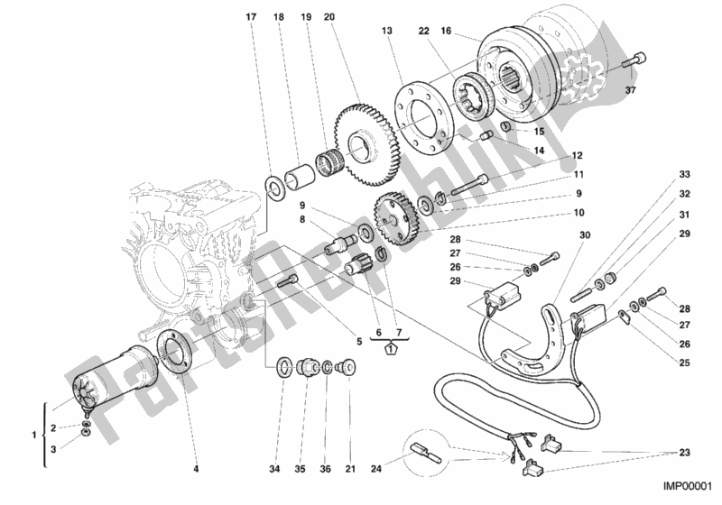 Alle onderdelen voor de Generator - Startmotor van de Ducati Monster 600 2000