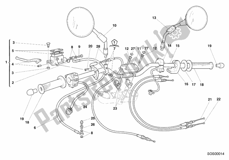 Todas las partes para Manillar de Ducati Monster 600 2000