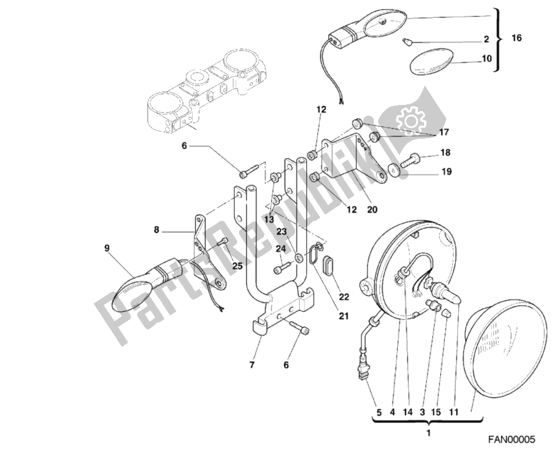 Tutte le parti per il Faro del Ducati Monster 600 2000