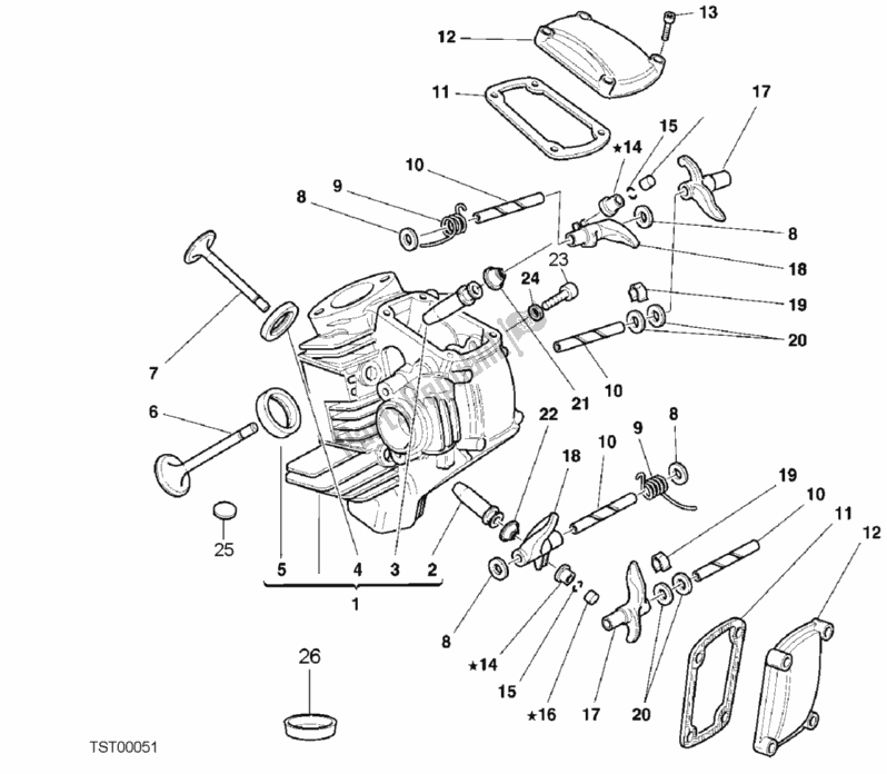 Todas las partes para Culata Horizontal de Ducati Monster 600 2000