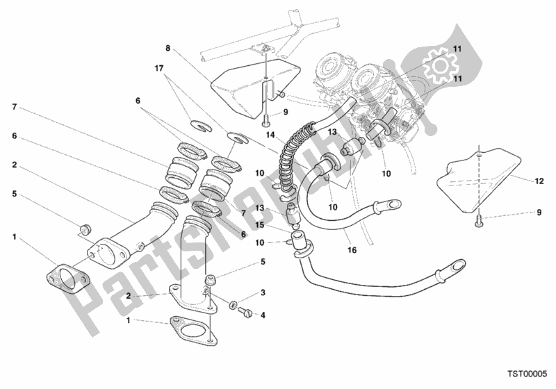 Tutte le parti per il Collettore Di Aspirazione del Ducati Monster 600 2000