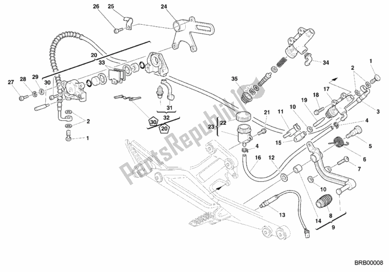 Todas las partes para Sistema De Freno Trasero de Ducati Monster 600 2000