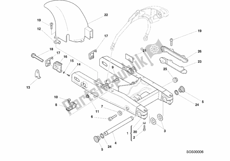 Todas as partes de Braço Oscilante do Ducati Monster 600 2000