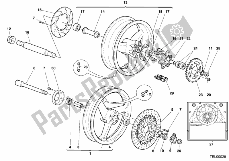 Tutte le parti per il Ruote del Ducati Monster 600 2000