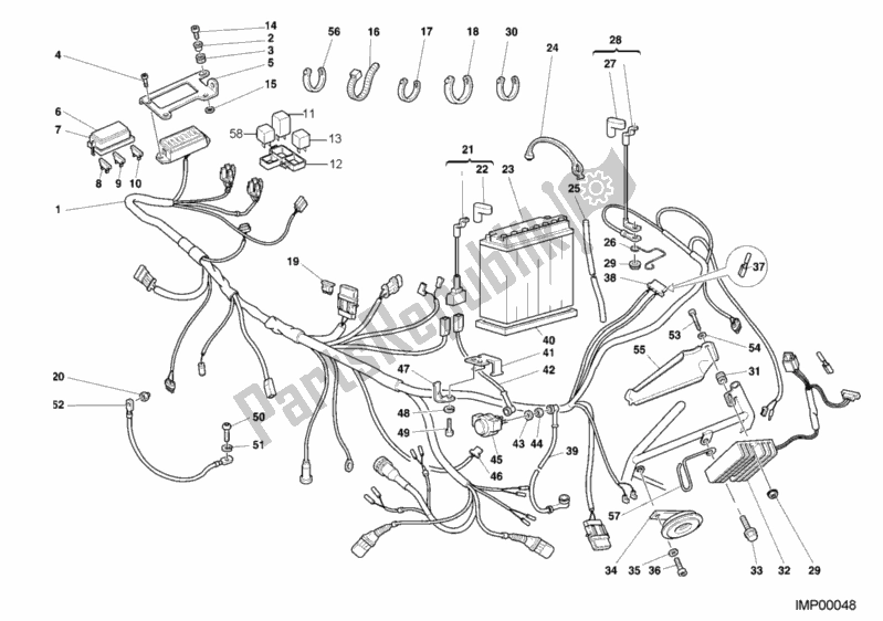 All parts for the Wiring Harness of the Ducati Monster 600 2000