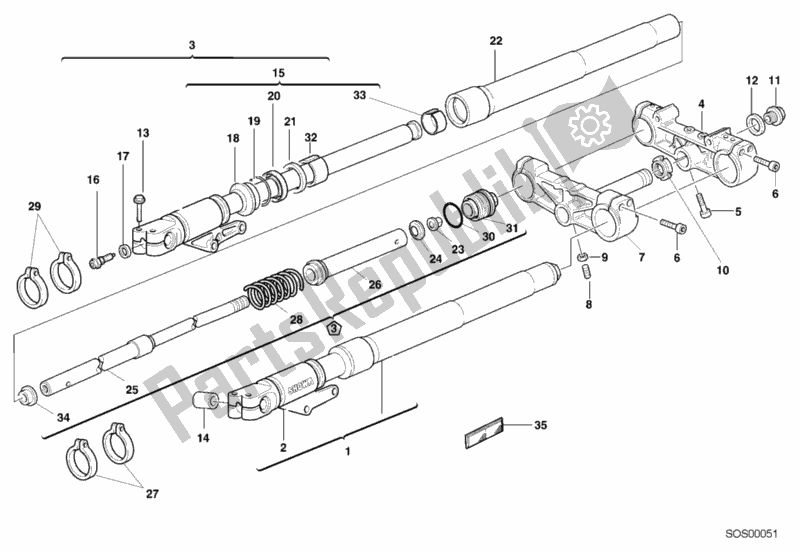 Todas las partes para Tenedor Frontal de Ducati Monster 600 2001