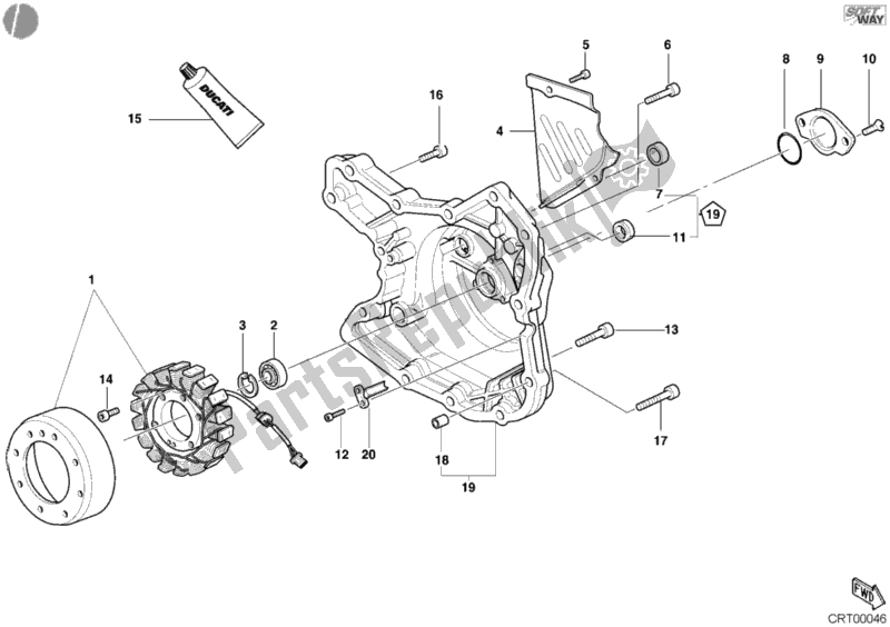 Tutte le parti per il Coperchio Del Generatore del Ducati Monster 600 2001