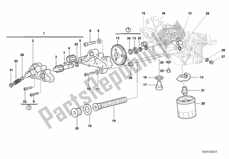 Alle onderdelen voor de Oliepomp - Filter van de Ducati Monster 600 2001