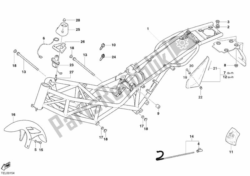 Todas las partes para Marco de Ducati Monster 620 2003