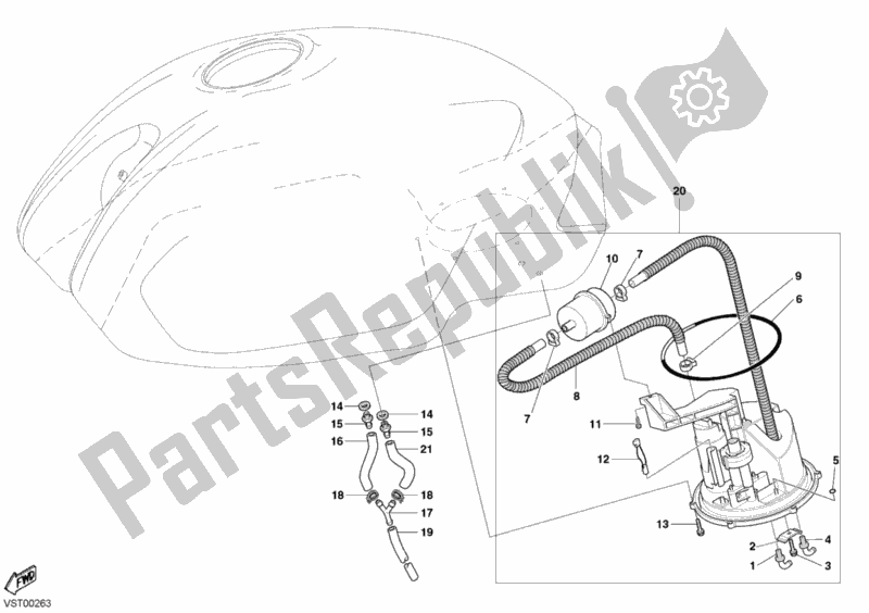 Todas las partes para Bomba De Combustible Oscura de Ducati Monster 620 2003